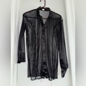 Black Sheer button down Shirt